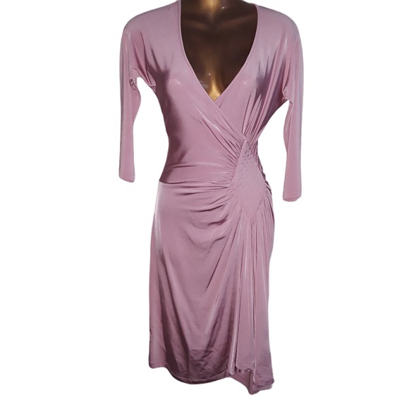 NWT Roberto Cavalli Sz 44 Just Cavalli ABITO Fitted Wrap Dress Rose Pink - Picture 2 of 10